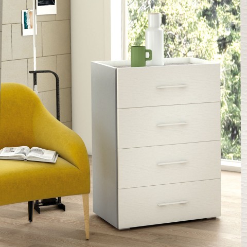 Office bedroom chest of drawers 4 drawers design white grey Promotion