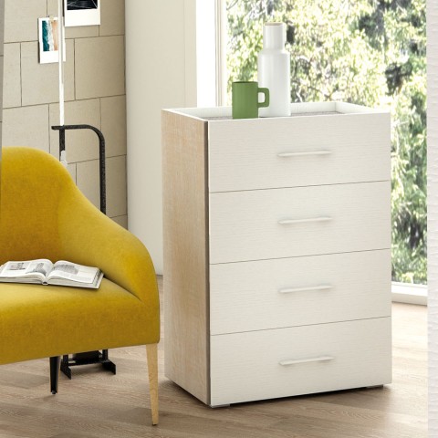 Office bedroom chest of drawers 4 drawers design wood white Promotion