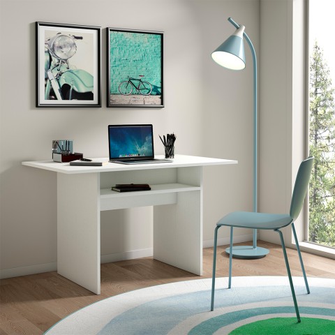 Extendable console table wooden desk white 120x35-70cm Oplà Promotion
